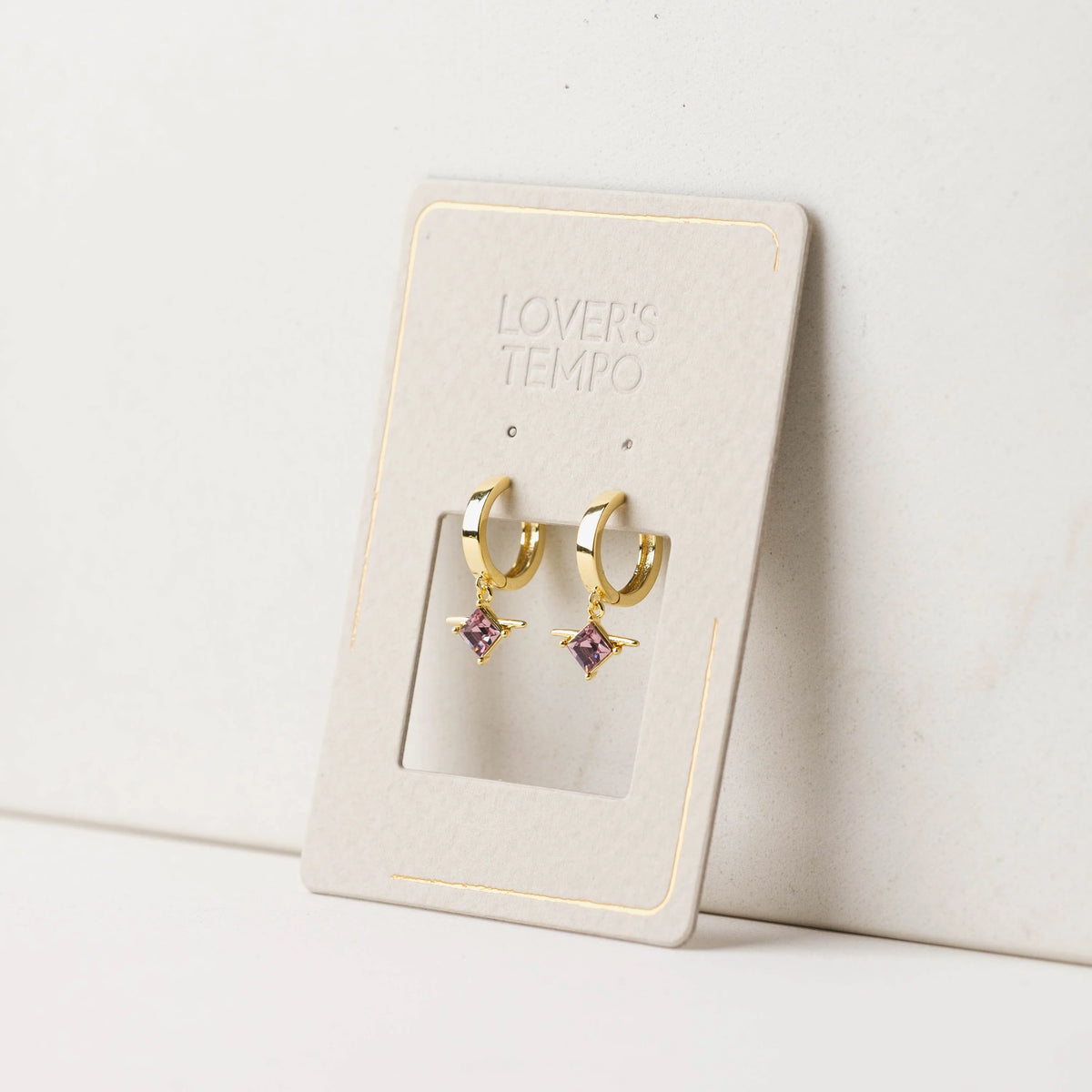 ASTA HUGGIE DROP HOOP EARRINGS