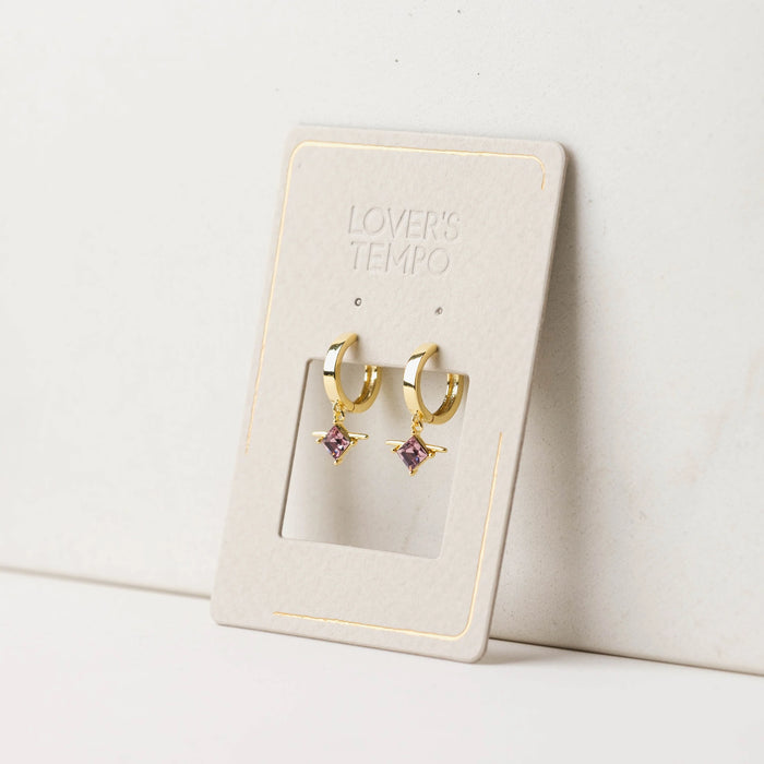 ASTA HUGGIE DROP HOOP EARRINGS