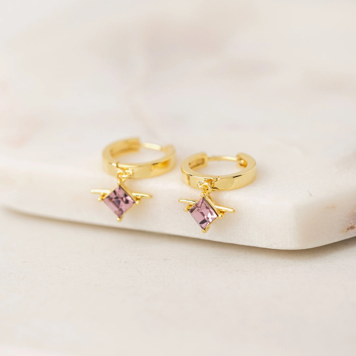 ASTA HUGGIE DROP HOOP EARRINGS