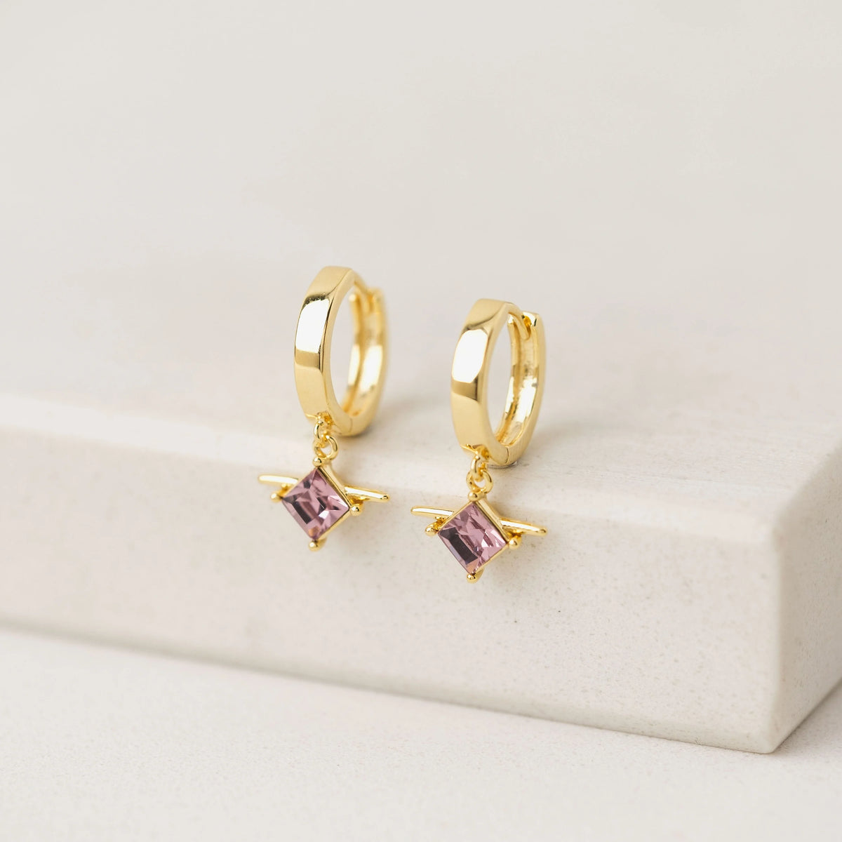 ASTA HUGGIE DROP HOOP EARRINGS