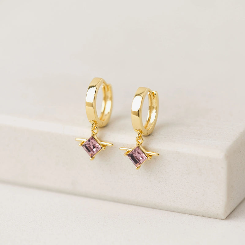 ASTA HUGGIE DROP HOOP EARRINGS