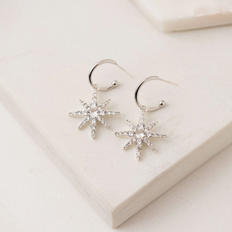 ETOILE STAR HOOP EARRINGS SILVER