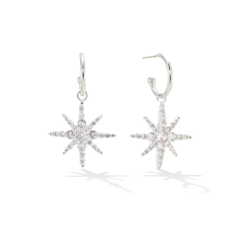 ETOILE STAR HOOP EARRINGS SILVER