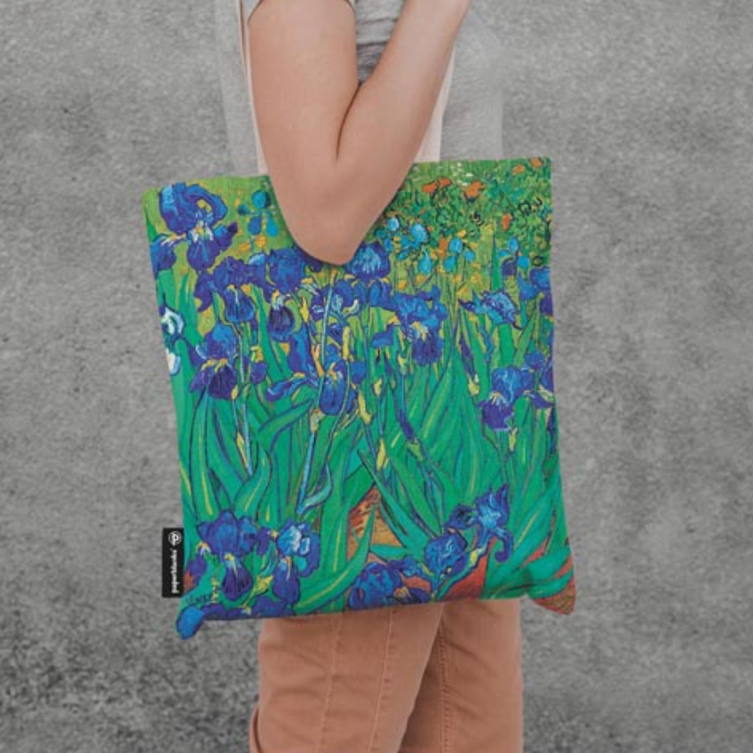 VAN GOGH'S IRISES CANVAS TOTE