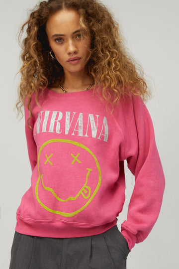 NIRVANA SMILE RAGLAN CREW
