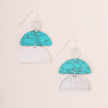 HALF MOON EARRING || TURQUOISE SILVER